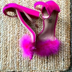 Fluffy Fuchsia Pink Heels